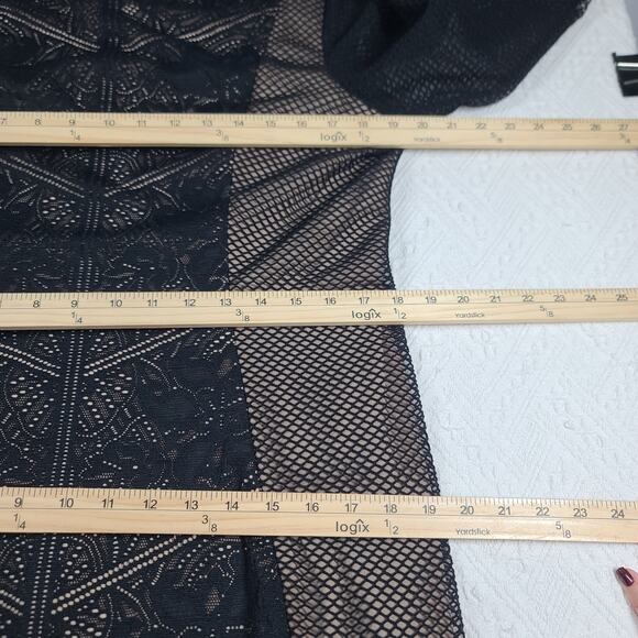 Dress the Population Evan long sleeve mesh size 1XL Black dress formal party - Picture 5 of 9